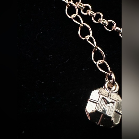 Beaded Tassel Necklace Gold Tone Rhinestone Stone Accent Signed M 5307 P - Picture 10 of 12